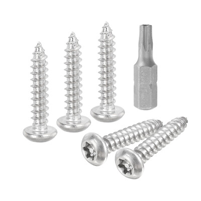 50pcs M4 x 20mm Button Head Torx Security Sheet Metal Screws with T20 Bit