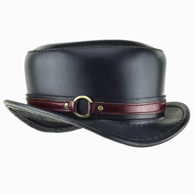 El Dorado Short Top Hat with Band | Black Color |  Handmade with Leather | New