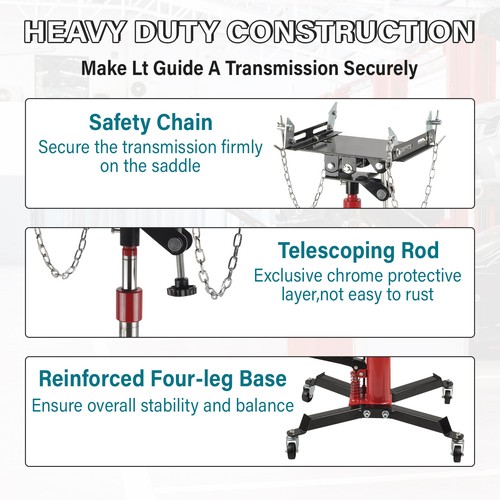 1660 LBS 2 Stage Hydraulic Transmission Jack with 360°Swivel Wheels Lift Hoist