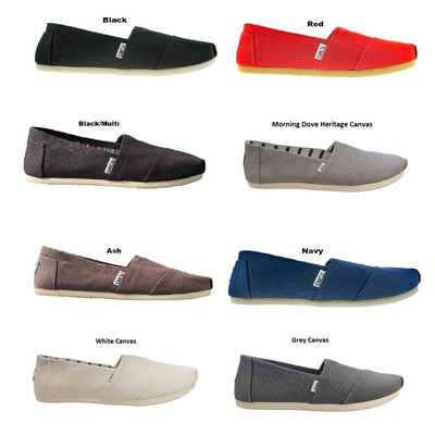 

TOMS Женские классические повседневные туфли из хлопковой парусины без шнуровки из альпаргаты