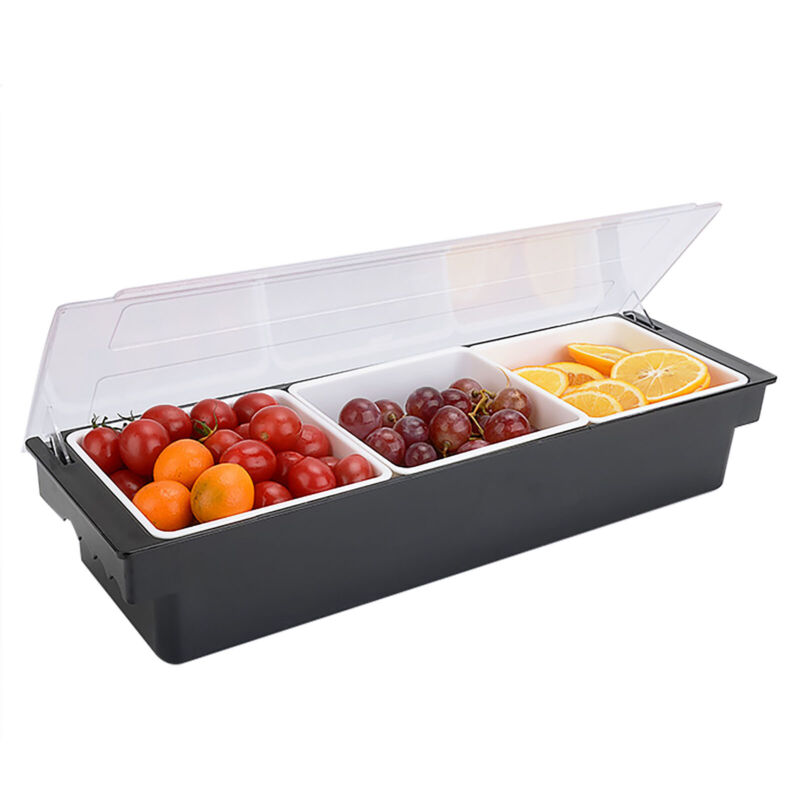 Multifunctional Fruit Box with Cover Garnish Tray Kitchen Dining Room Party Bar