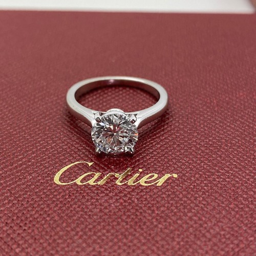 gevaarlijk Habubu brand AUTHENTIC CARTIER PLATINUM 1.72CT DIAMOND SOLITAIRE ENGAGEMENT RING E VVS2  | eBay