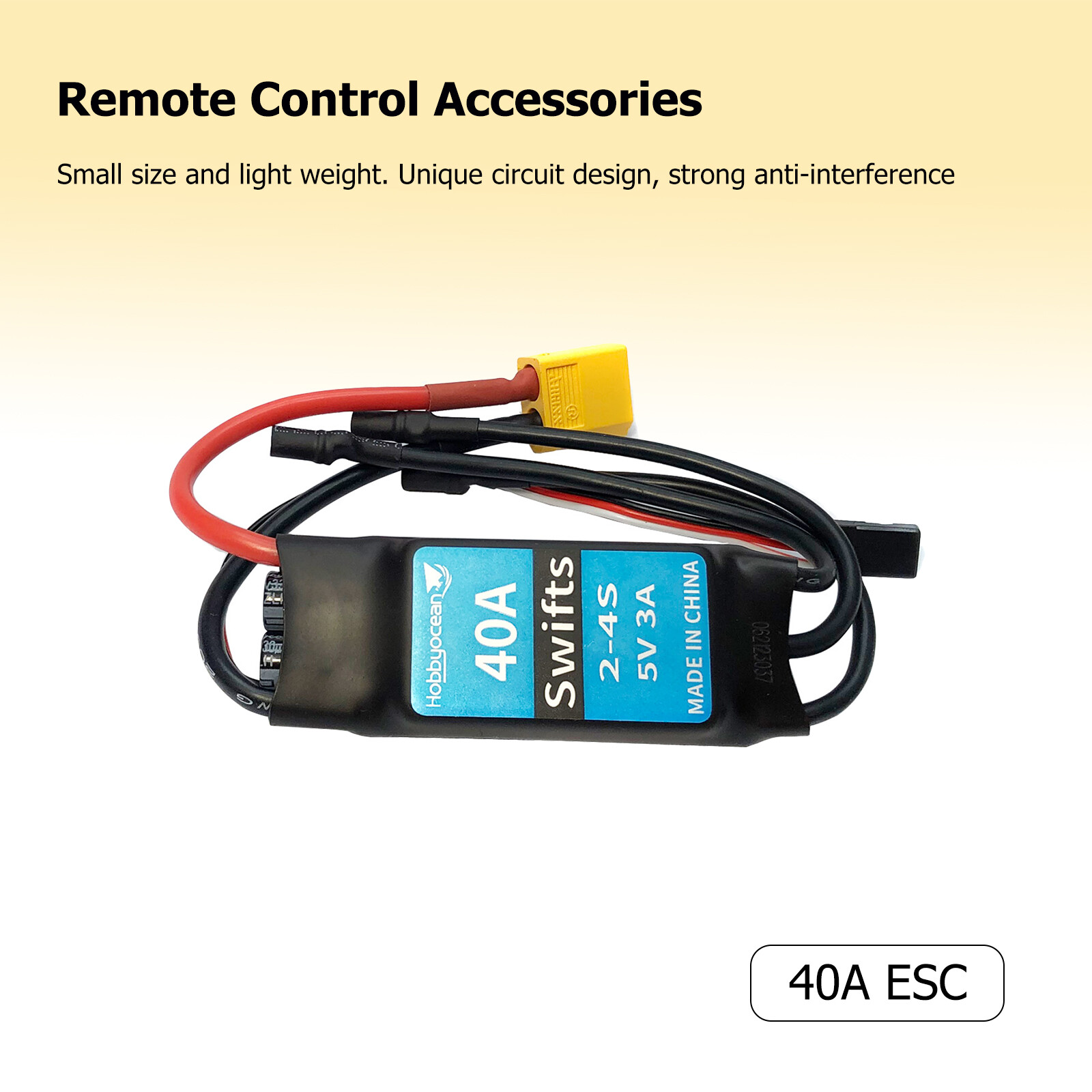 Replacement Brushed Speed Controller 3.5mm Banana Plug for FMS E-flite Jet Plane