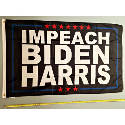 DONALD TRUMP FLAG FREE Impeach Biden Harris B 2024 USA Sign 3x5'