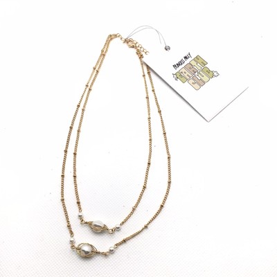 Princess Polly Levine Gold-tone Layered Pearl Pendant Necklace