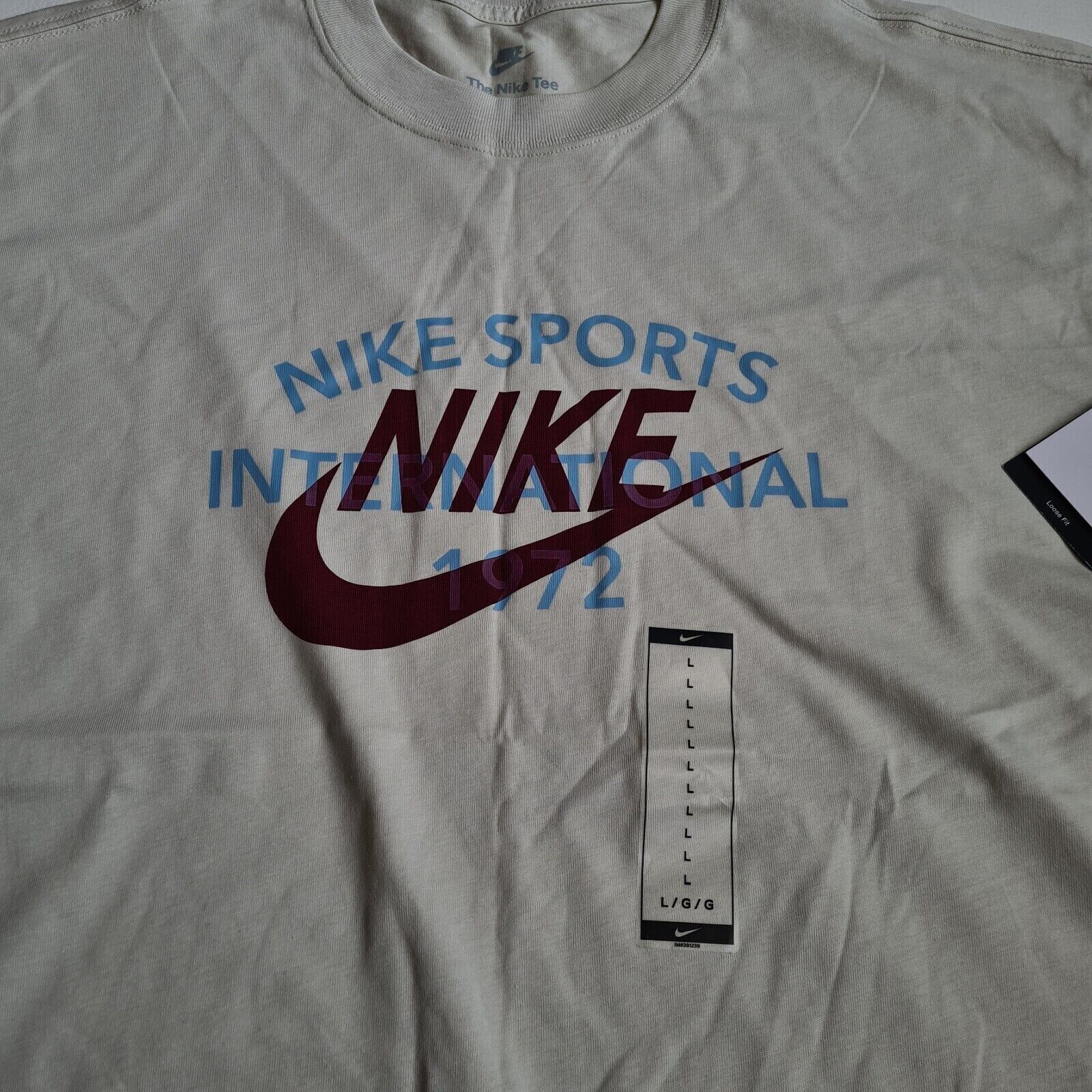 Nike Men's Loose Fit Swoosh T-Shirt Sports DR8006 072 Athletic Beige Size 2XL - Picture 4 of 4