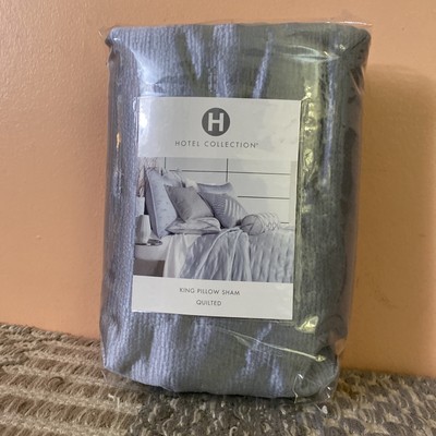 Hotel Collection Glint King Quilted Pillow Sham Gray One Pc MSRP $150.00 @