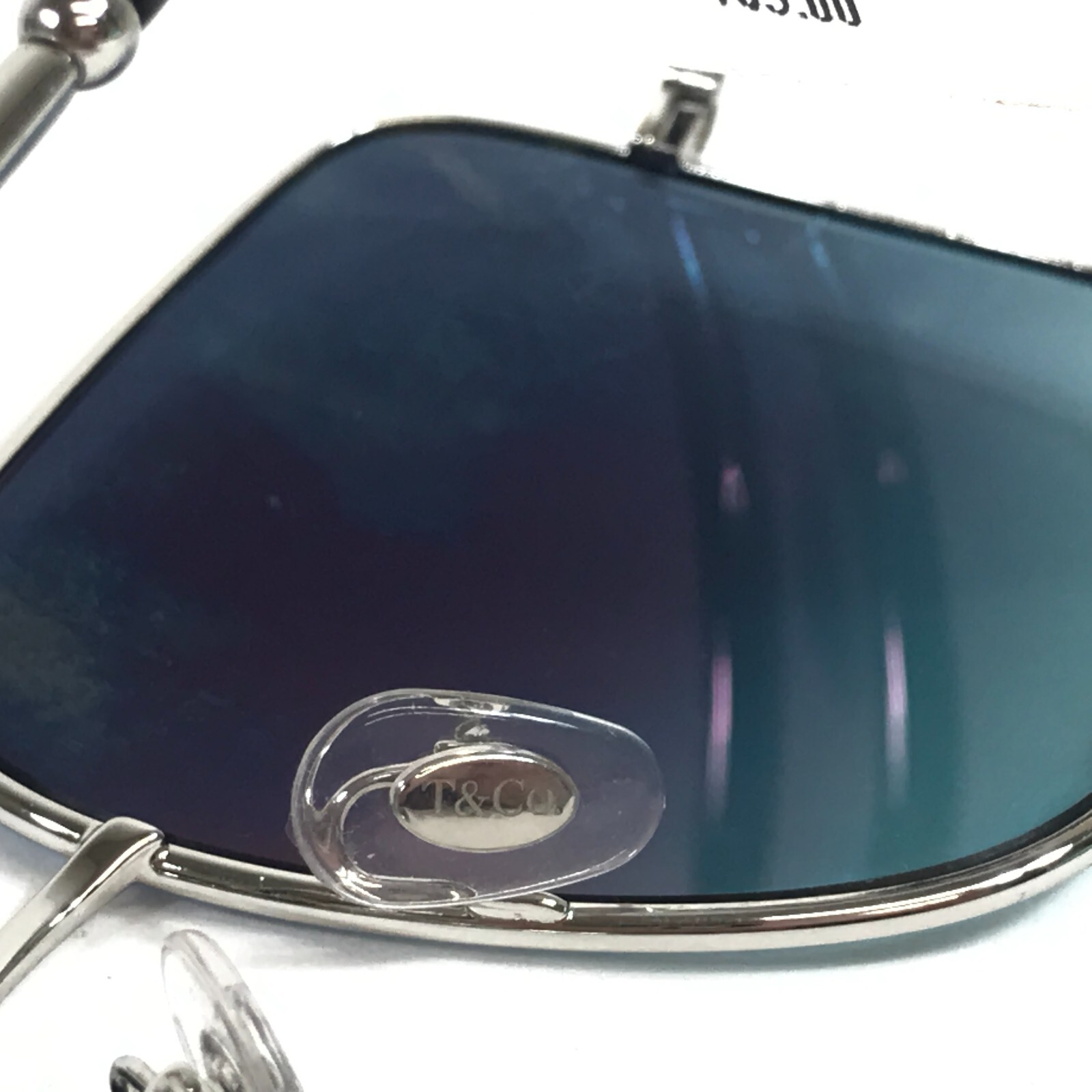 Pre-owned Tiffany & Co . Sunglasses Tf3094 6001/9s Silver Oversized Square W/ Blue Gradient