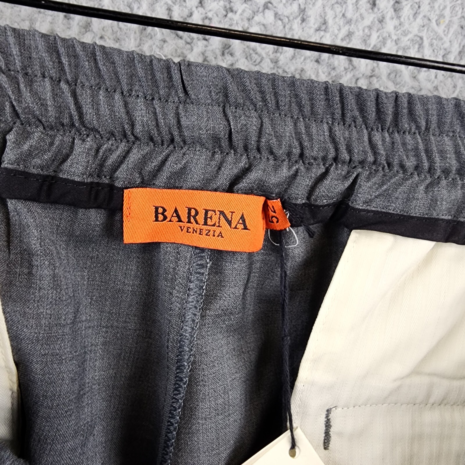Pre-owned Barena Venezia Pants Men's 52 It/xl Grey Pull On Styling Elastic Waistband In Gray