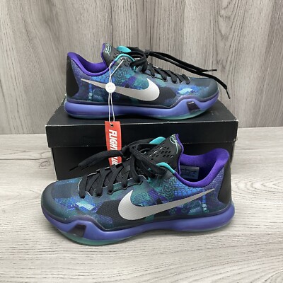 Nike Kobe Bryant X 10 Size 10 Peach Jam Overcome Emerald Purple 705317-305 Rare