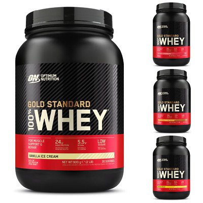 Optimum Nutrition 100% Gold Standard Whey Protein Powder Shake 900g 2.3kg 4.5kg