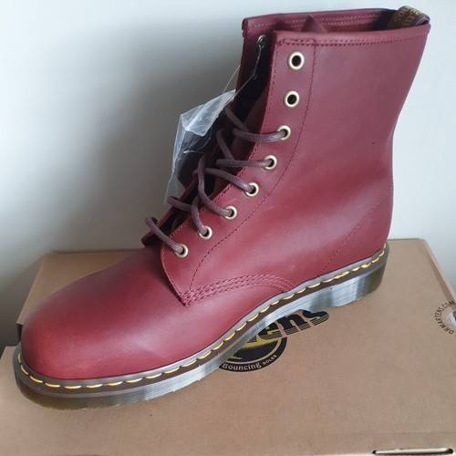DR. MARTENS DR MARTENS 1460 RED OXBLOOD SMOOTH HARDLIFE LEATHER BOOTS SIZE UK 12 RRP £195