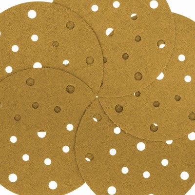 Dura-Gold 60 Grit - 6" Sanding Discs - 17-Hole Hook/Loop for DA Sander - 50pk