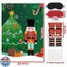 EmmgHen Christmas Pin The Hat On The Nutcracker Game Poster with 24 Pcs Stickers Blindfolds Fun Xmas Winter Holiday New Year Birthday Activities Party Favors Decorations Supplies for Family Gathering