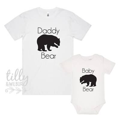 Daddy Bear Baby Bear Matching Father's Day Outfits, Father Son Matching Shirts,
