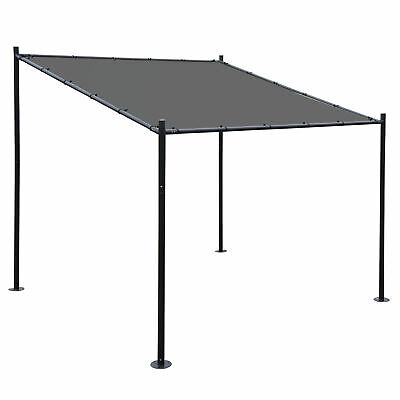 Pergola MCW-A22, Anbaupergola Pavillon Terrassenüberdachung 3x3m, anthrazit