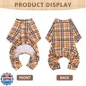 SCENEREAL Dog Pajamas for Small Medium Large Dogs Girl Boy, Classic Plaid Pet Clothes Sweater Puppy Winter Coat, Soft Doggie Onesie Jammies Cat Pjs Outfits, Beige S