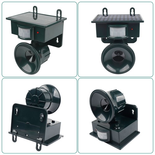 Solar Ultrasonic PIR Motion Repeller Animal Pest Controller Scarer Deterrent US