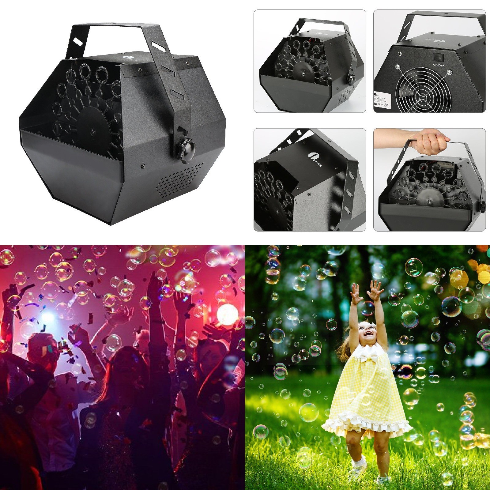 Portable Bubble Maker Machine High Output Blower DJ Party Disco Kids Birthday UK