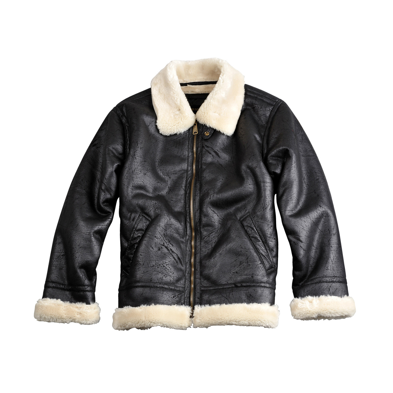 alpha industries leather bomber jacket