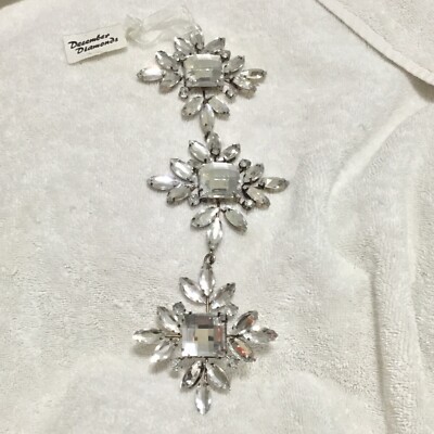 December Diamonds Christmas Faceted Crystal Clear Jewels  Snowflake Ornament 