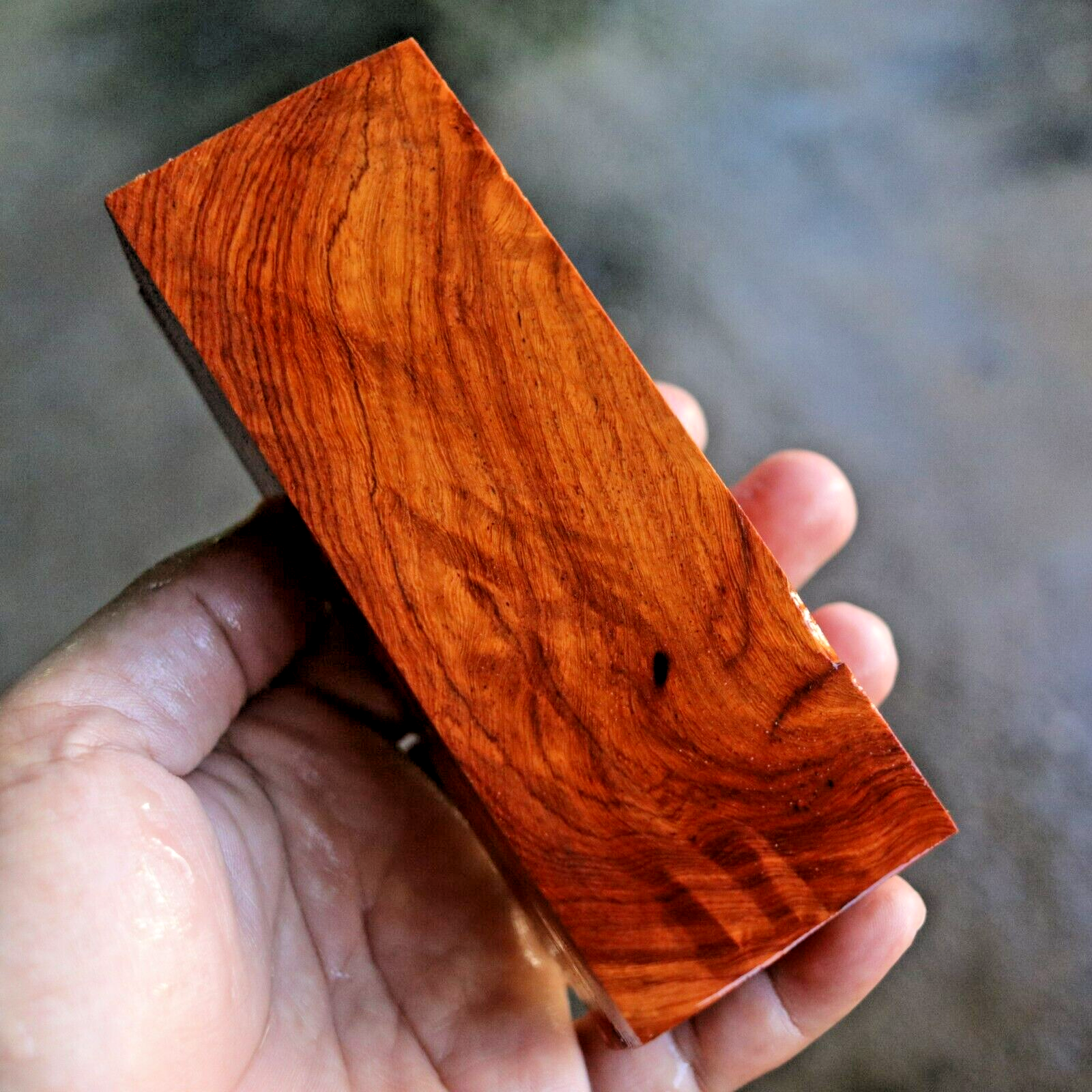 Amboyna Burl, Knife Handle Blank Turning, Exotic Wood 1 7/8"x 5"x 1 3/8" #392 Amboyna Burl, Knife Handle Blank Turning, Exotic Wood 1 7/8"x 5"x 1 3/8" #392