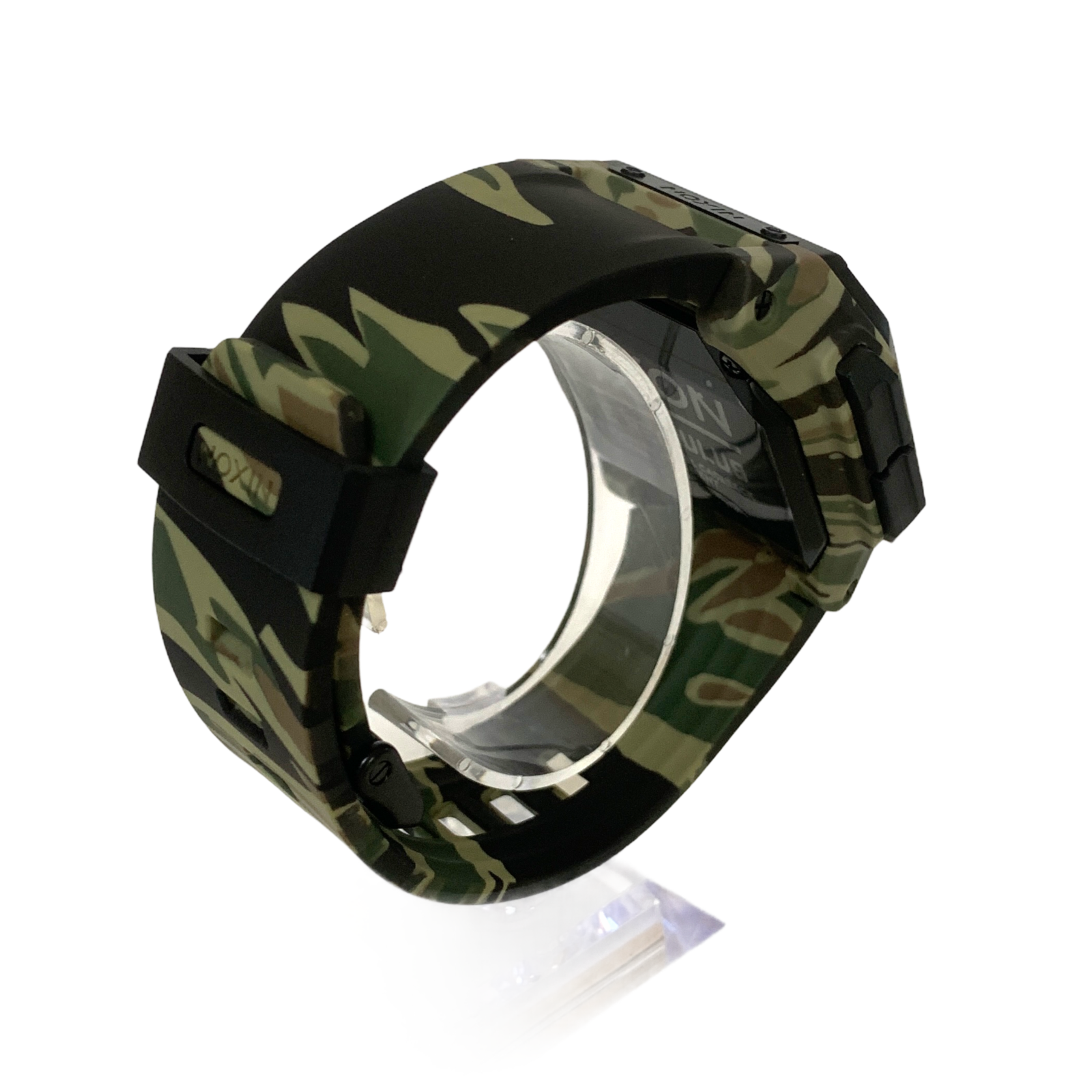 Pre-owned Nixon Regulus Men's Digital Watch Qz Military Camouflage Resin Silicone Band