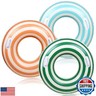 Whaline 3Pcs Pool Tube with Handles Retro Orange Green Blue Striped Swim Pool Rings Inflatable Float Loungers Tube for Summer Swimming Pool Beach Bachelorette Party, 30 x 14 Inch
