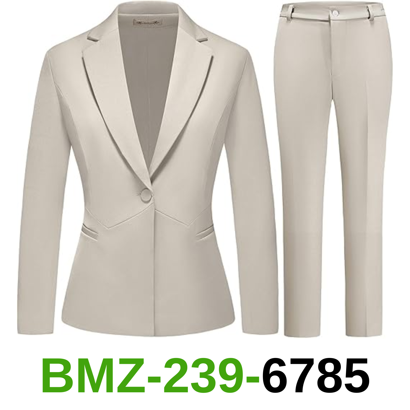 MODFUL Women's 2 Piece Business Suit Pant Set Slim Fit One Button Blazer, XS