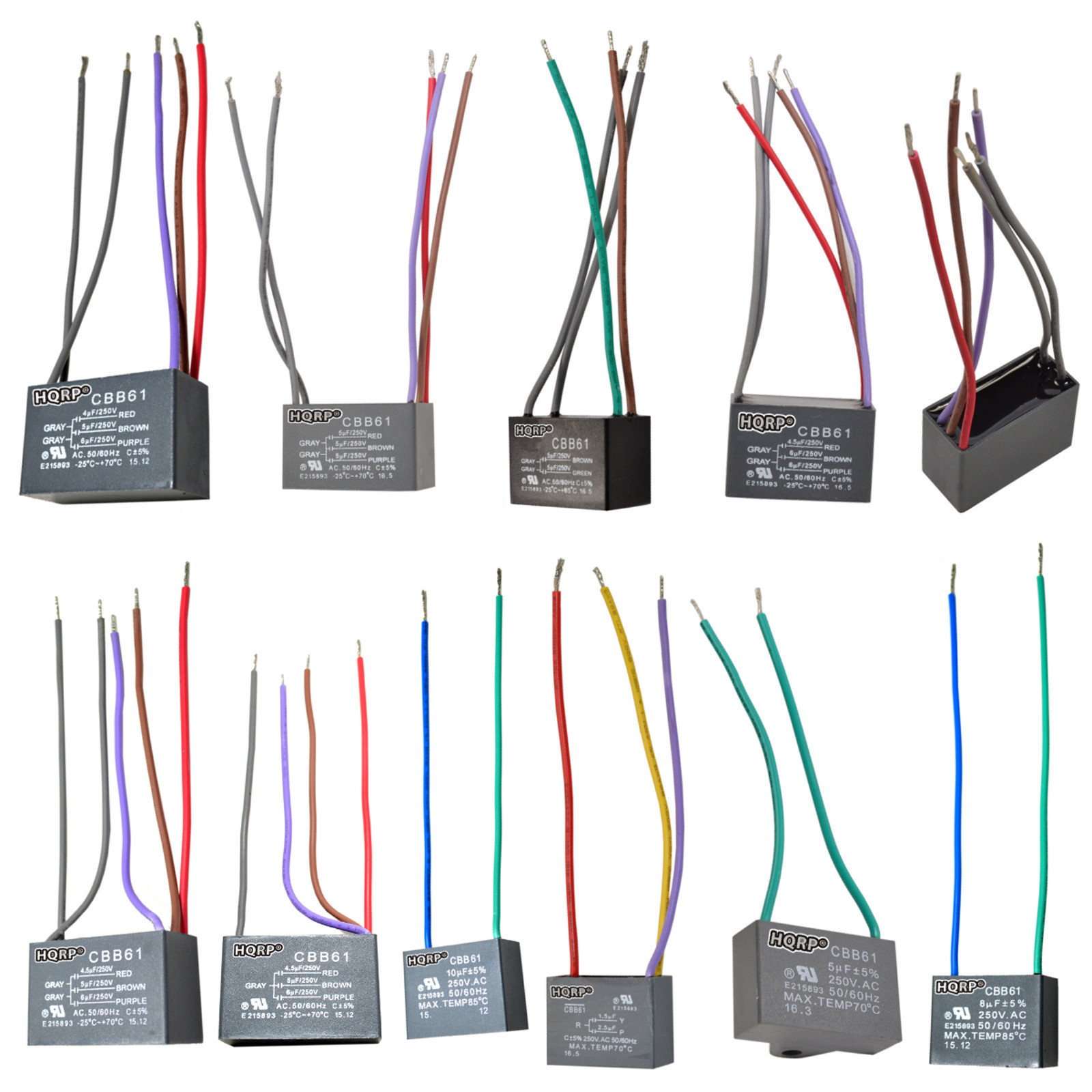 Cbb61 Replacement Ceiling Fan Motor Capacitor 250vac 2 5 Wires