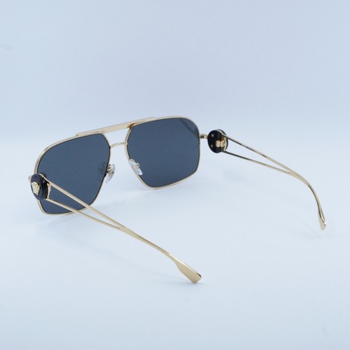 Pre-owned Versace Ve2269 100287 Gold/dark Grey 62-13-130 Sunglasses In Gray