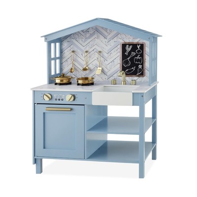 Best Choice Products Farmhouse Play Kitchen Toy, Wooden Pret