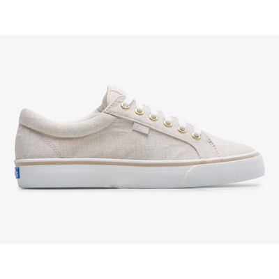 Keds Women Jump Kick Linen Fleck Sneaker Oatmeal 8 M Fashion Sneakers Canvas