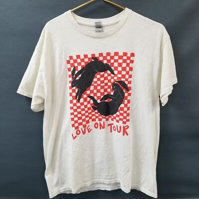 Harry Styles Love On Tour 2021 Merch T-Shirt Size L White Band Concert Gildan