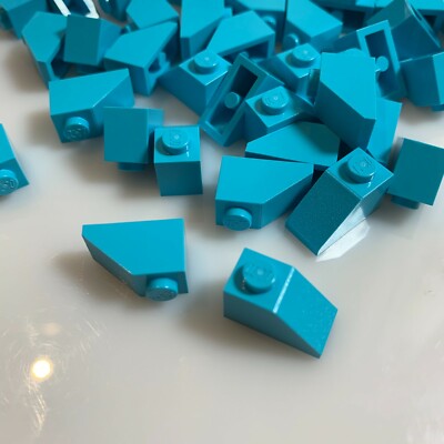50 per lot NEW LEGO Medium Azur Roof Tile 1X2/45° (3040/4619655) blue azure