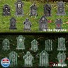 Kigley 9 Styles Halloween Tombstone Yard Signs with Stakes Graveyard Tombstones Yard Signs Corrugated Rip Tombstones Lawn Decor with Stakes for Halloween Props Lawn Decorations