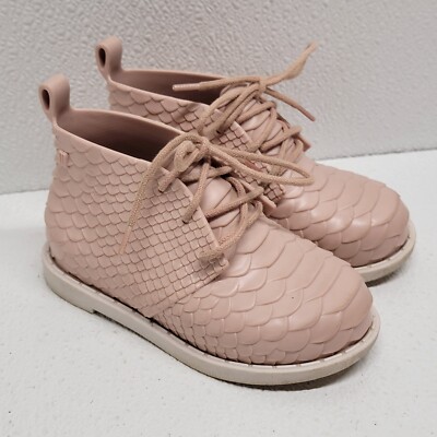 Mini Melissa Baja East Shoes Girls 9 Pink Snake Scales Casual Rain Boots