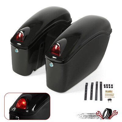 Motorcycle Universal Luggage Hard Saddle Bags For Harley Honda Yamaha Cruiser