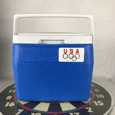 Coleman Lil Oscar 5272 USA Olympics Blue Plastic Cool Box Lunch Box Can Cooler