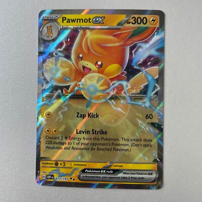 Pokémon Obsidian Flames #73 Pawmot EX Full Art Holo Double Rare