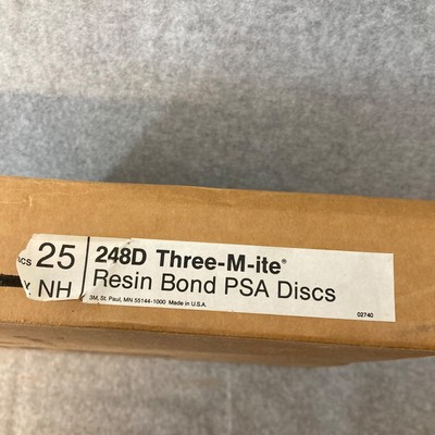 NEW! 25 3M 248D 12'' Three-M-Ite 60 Grit Resin Bond Sanding Discs Original Box