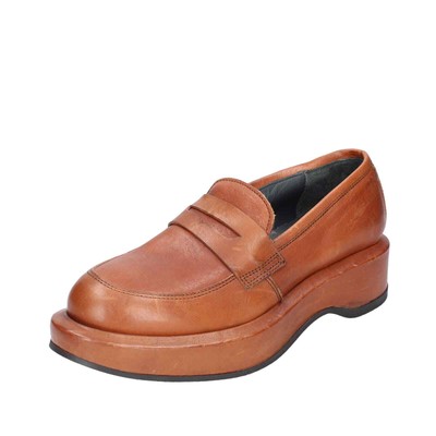 shoes women MOMA loafers brown leather 82301E EY562