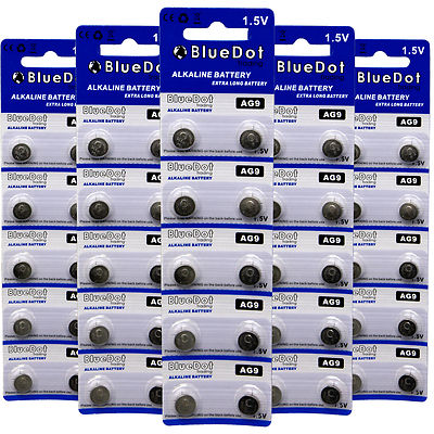 50 BlueDot AG9 394A 394 SR936SW LR936 LR45 SR45 SR93 Alkaline Watch Battery USA
