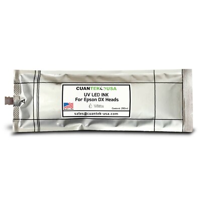 UV Curable LED Ink for Printers with Epson DX4 DX5 heads 250ml Bags MADE IN USA