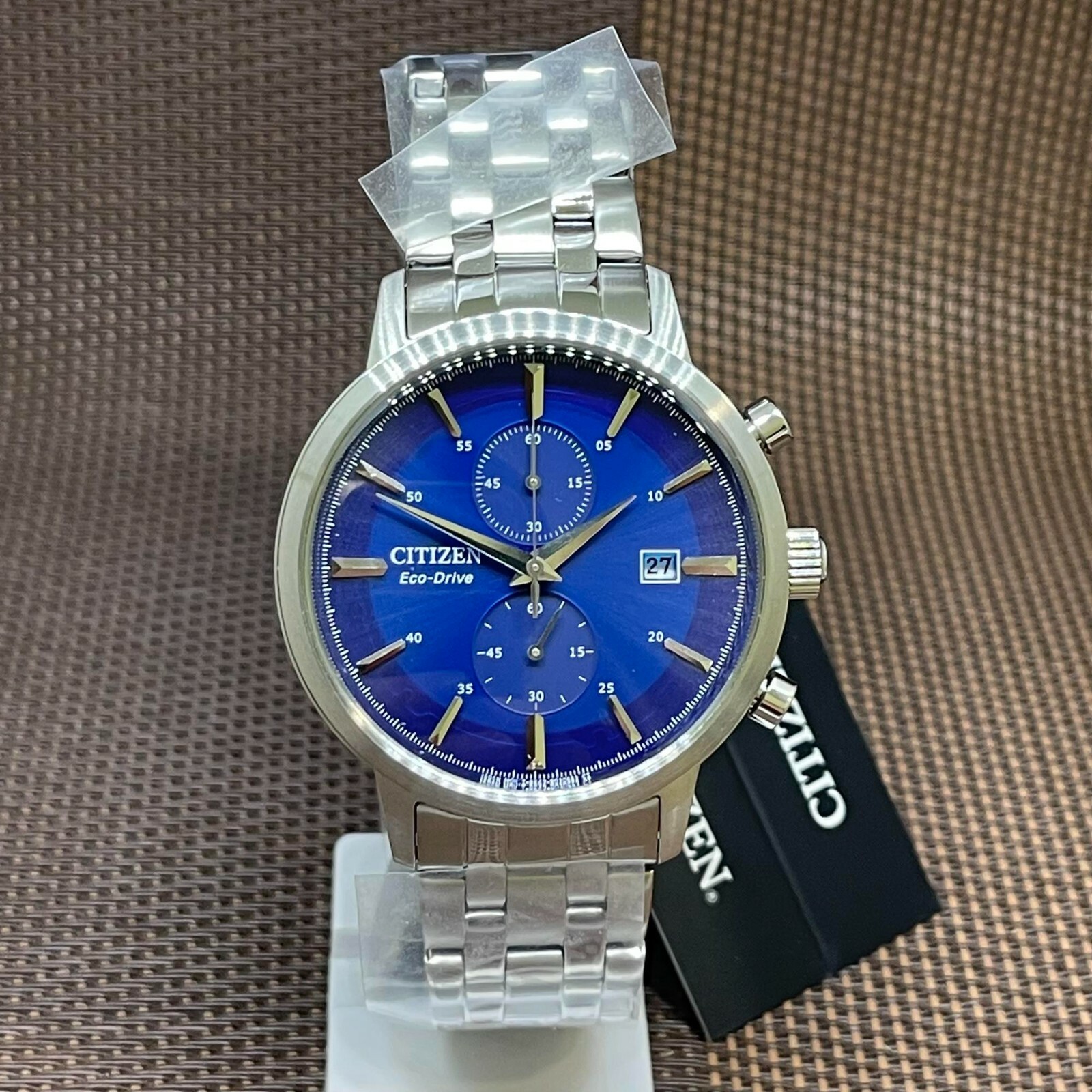 Pre-owned Citizen Eco-drive Ca7060-88l Blue Analog Chronograph Men's Classic Solar Watch