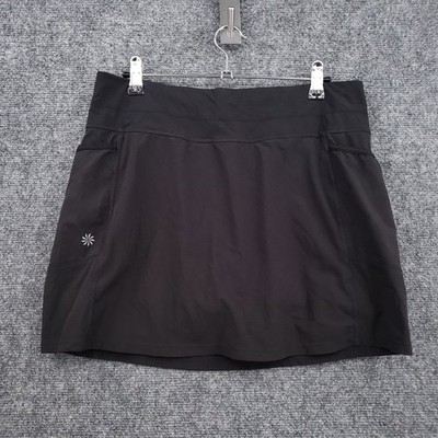 Athleta Womens Skort M Medium Black Athletic Tennis Golf Hiking Travel Pull On
