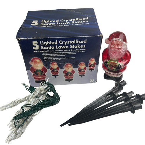 5 Off on 5 Blow Mold Santa Path Yard Lights Lawn Stakes Christmas