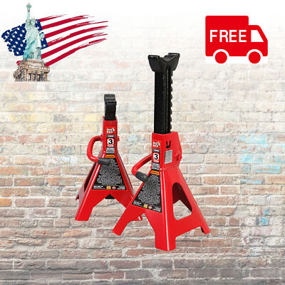 BIG RED Torin Steel Jack Stands: 3 Ton (6,000 lb) Capacity, Red, 1 Pair, T43202