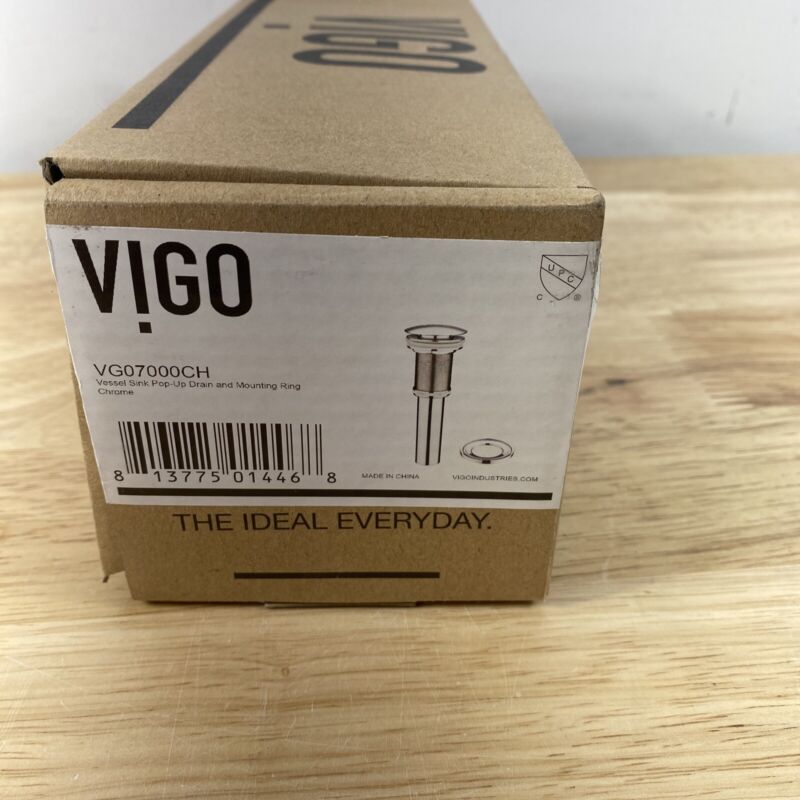 Vigo VGO7000CH Bathroom Vessel Sink Pop-up Drain with Mounting Ring Chrome