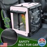 Suertree Bird Carrier with Seat Belt for Car Travel, Bird Backpack Carrier with Indestructible Stainless Steel Mesh, Large Bird Carrier Travel Cage, Pink